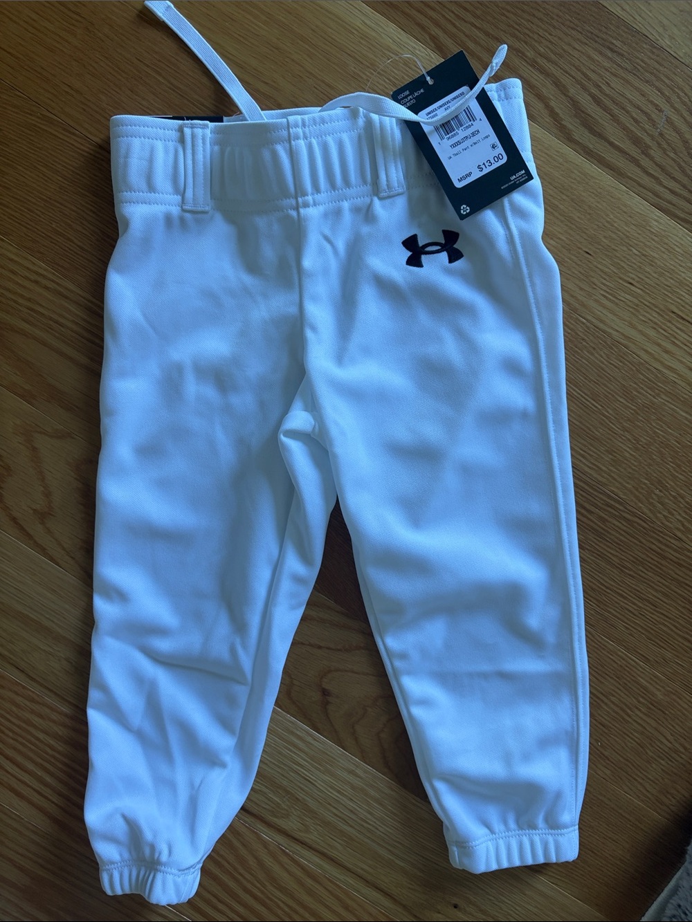 Under Armour Kids White Jogger Sweatpants with Black Logo